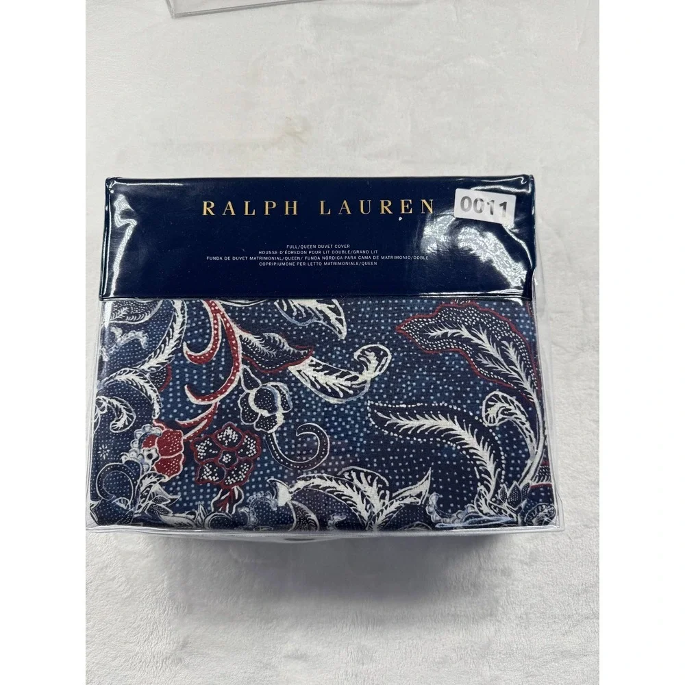 Ralph Lauren Mirabelle Indigo Blue Paisley Full Queen‎ Duvet Cover - 92 x 96 in